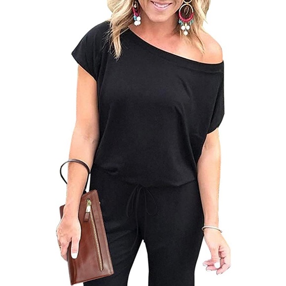 Woman’s Loose Off Shoulder Comfy Romper - Picture 2 of 7